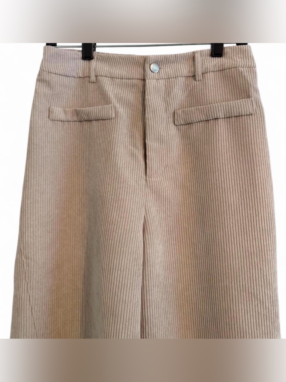 Fashion Nova Beige Corduroy Wide Leg Pants M